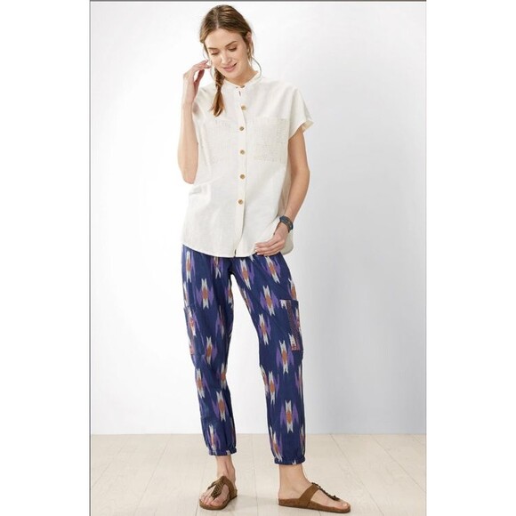 NWT Panya Jogger Navy/Multi Women's Size Large NEW BoHo Cargo Pockets Aztec - Picture 1 of 9